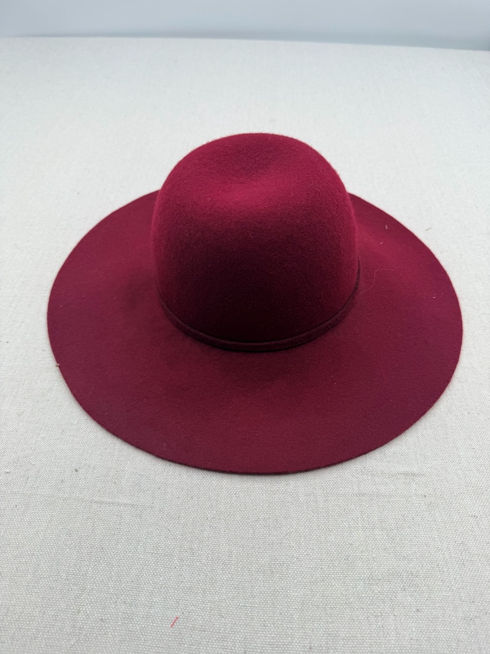Cost Plus World Market Maroon Wide-Brim Wool Felt Hat